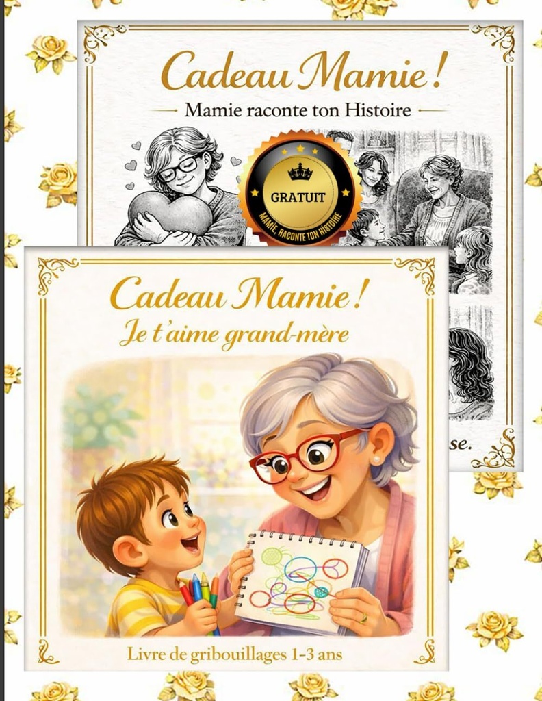 Mamie raconte ton histoire cadeau grand-mère Livre de gribouillages 1 2 3 ans par ton petit-fils