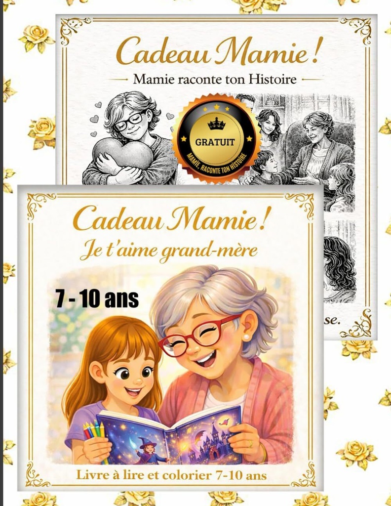 Mamie raconte ton Histoire Cadeau grand-mere Livre à lire et colorier par sa petite-fille