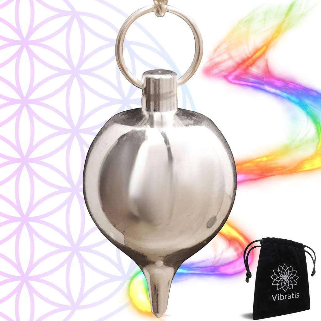 Pendule Divinatoire Premium en Forme Goutte d'eau Argenté
