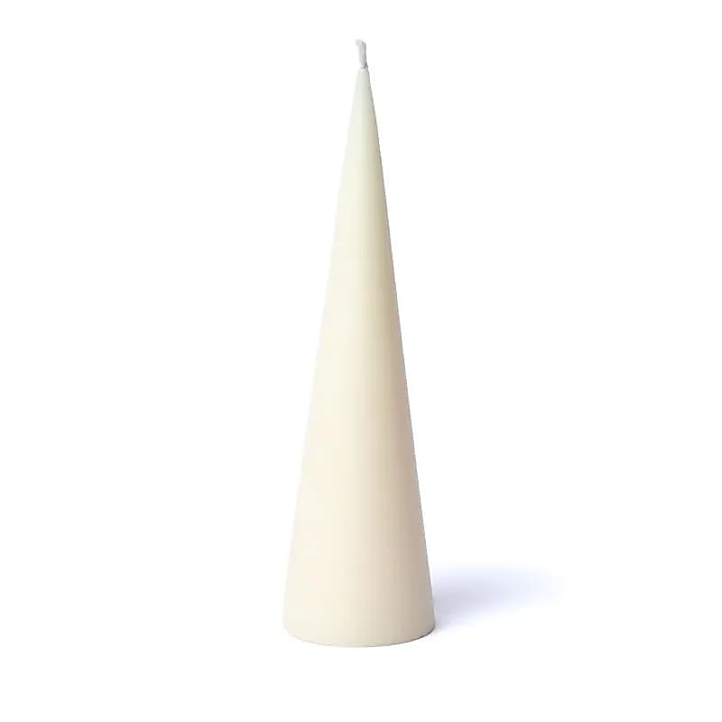 Bougie cône blanc cassé -- 21x6cm