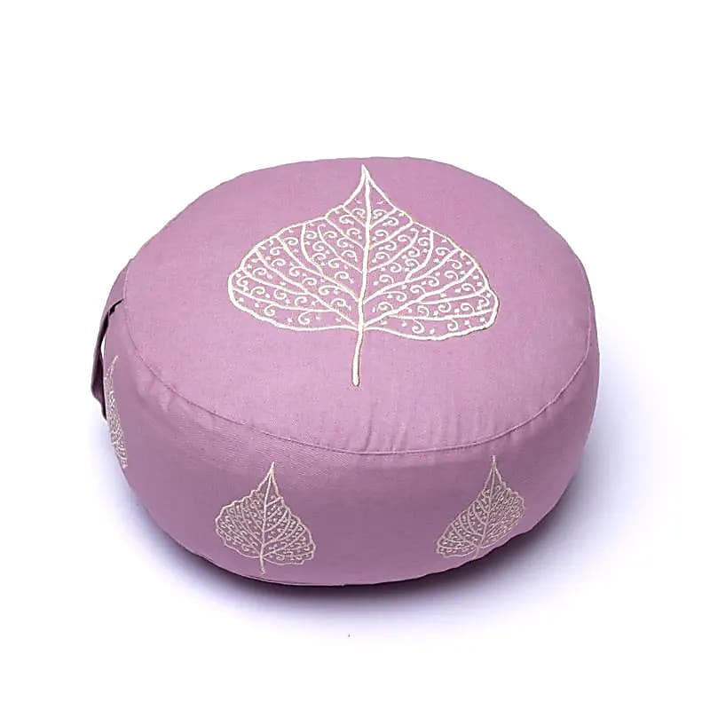 Coussin de méditation lilas feuille de bodhi