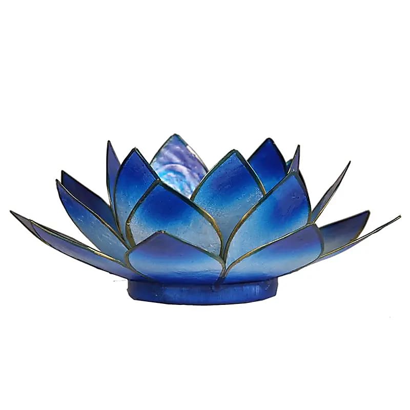 Bougeoir Lotus bleu