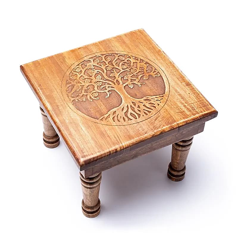 Table d'appoint en bois Arbre de vie