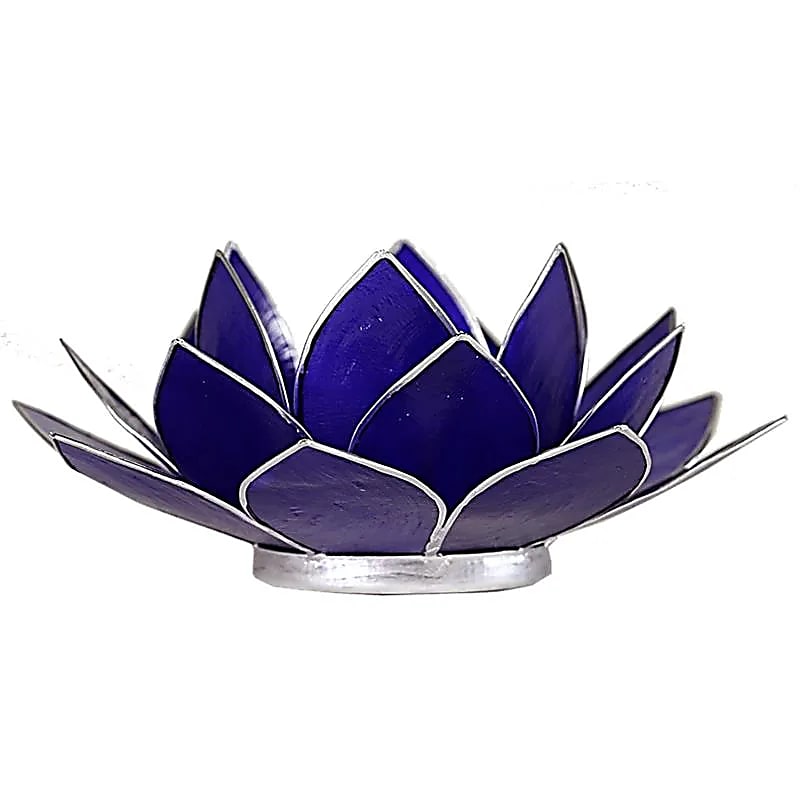 Bougeoir fleur Lotus 6° Chakra Indigo &argent
