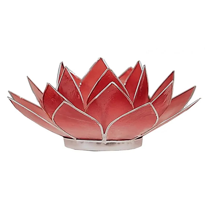 Eclairage ambiance Lotus rouge bords argent