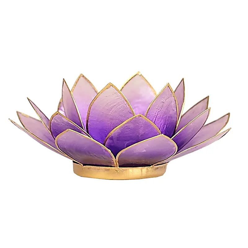Eclairage d’ambiance Lotus violet bords or