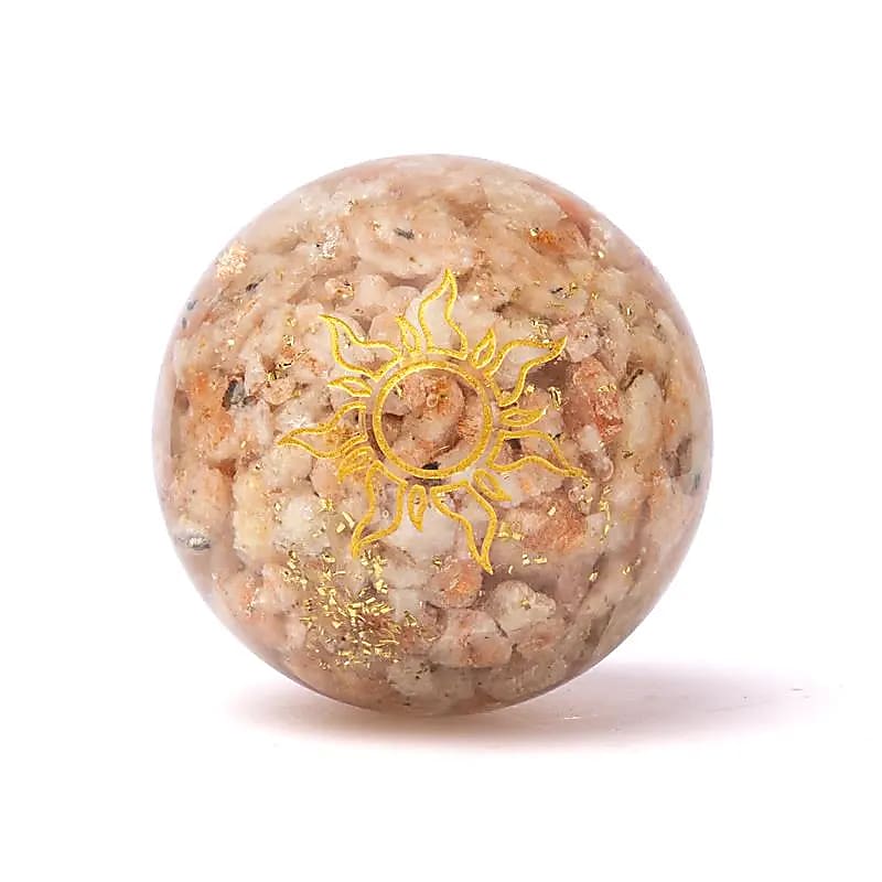 Orgonite sphère pierre de soleil avec soleil -