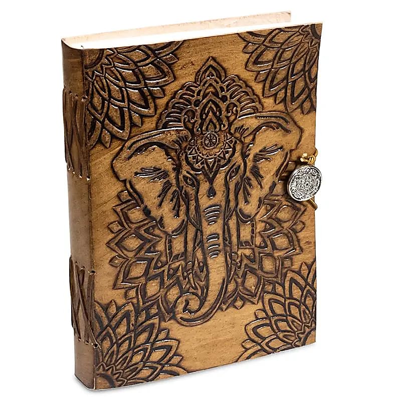 Carnet de note Éléphant avec couverture en cuir