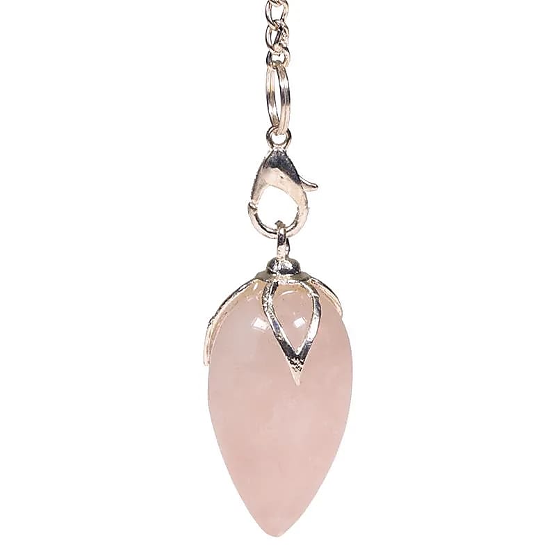 LOTUS PENDULE QUARTZ ROSE