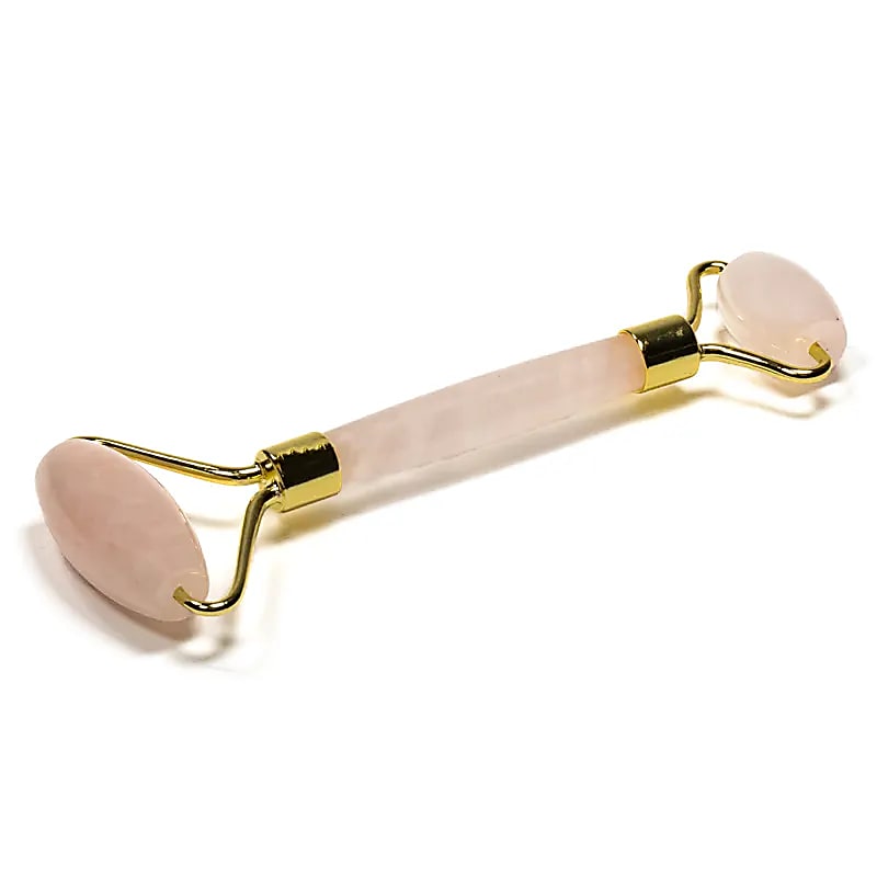 Rouleau de massage le visage quartz rose