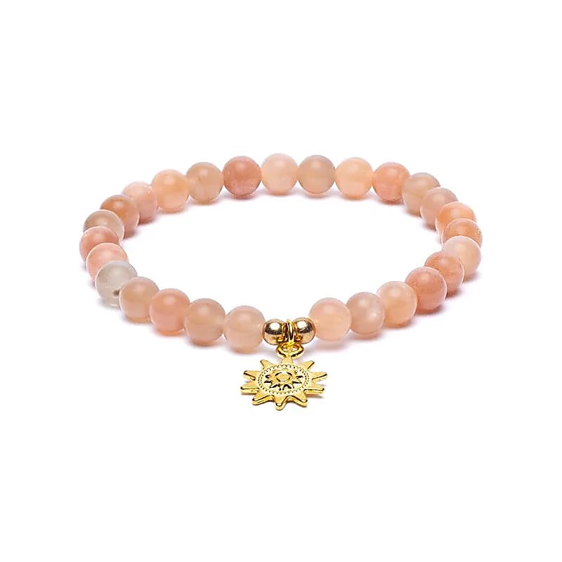 Bracelet pierre de soleil perles 6mm