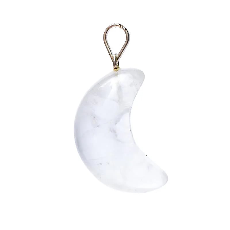 Pendentif en Cristal de Roche en forme de lune