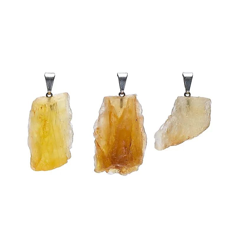Pendentif Fluorite jaune brute