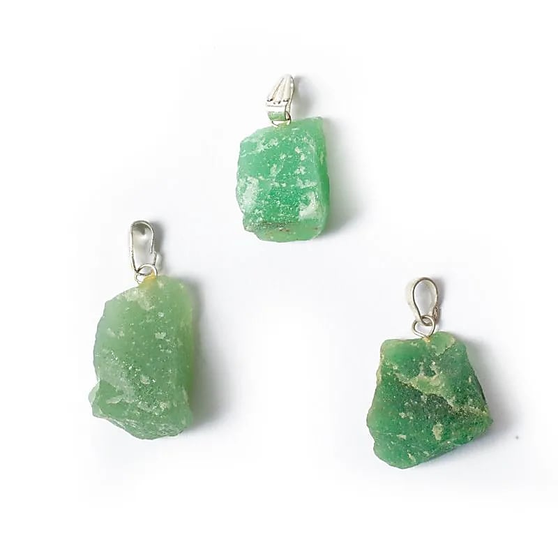 Aventurine vert brute Pendentif pierre précieuse