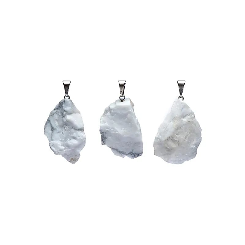 Howlite blanche brute Pendentif