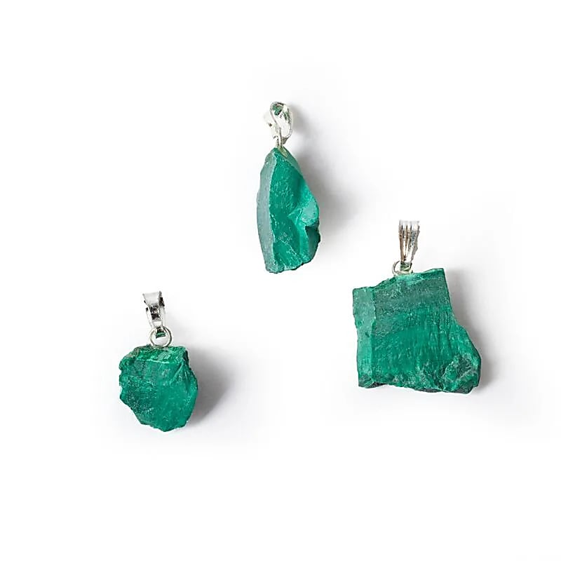 Pendentif pierre précieuse malachite brute