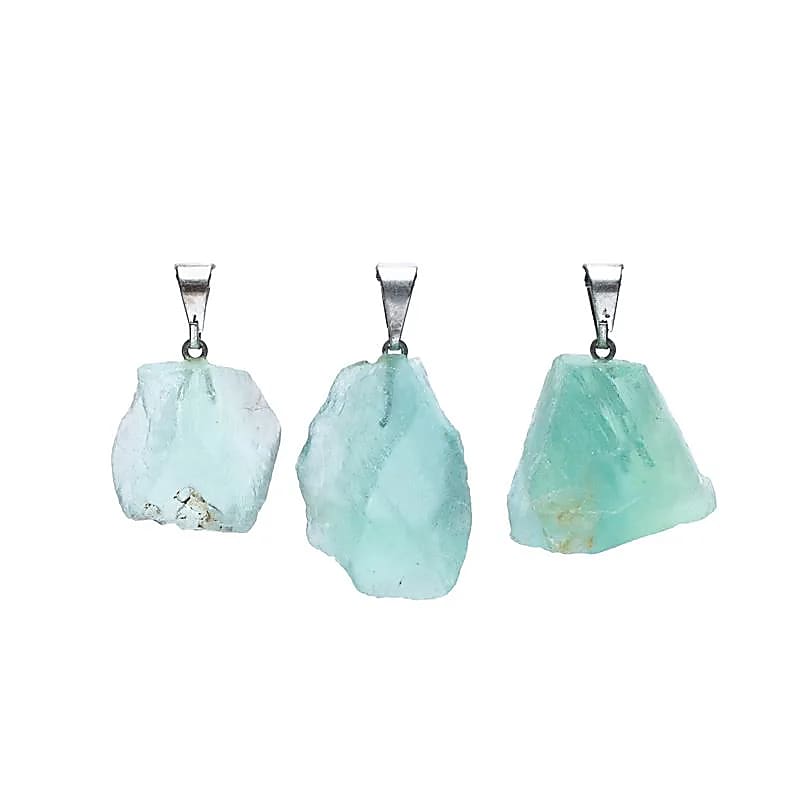 fluorite verte brute Pendentif