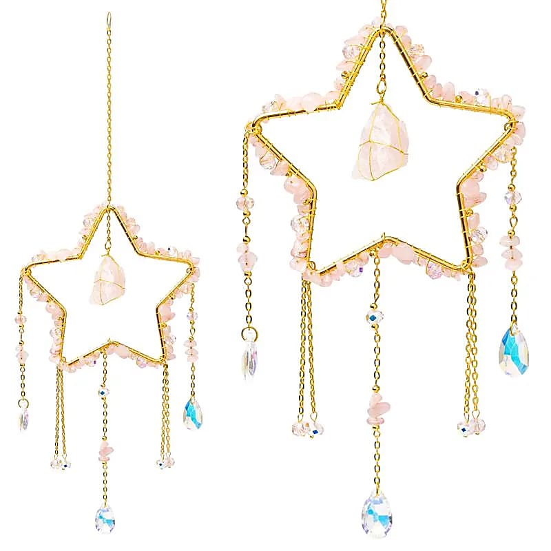 Attrape-soleil étoile avec quartz rose