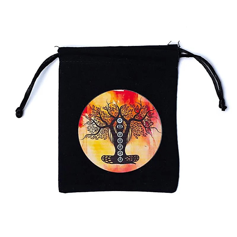 Pochette en coton Arbre de Vie noir