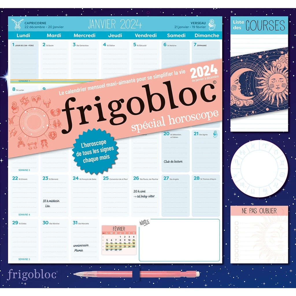 [9782809685268] Frigobloc Mensuel 2024 spécial Horoscope (de janv. à dec. 2024)