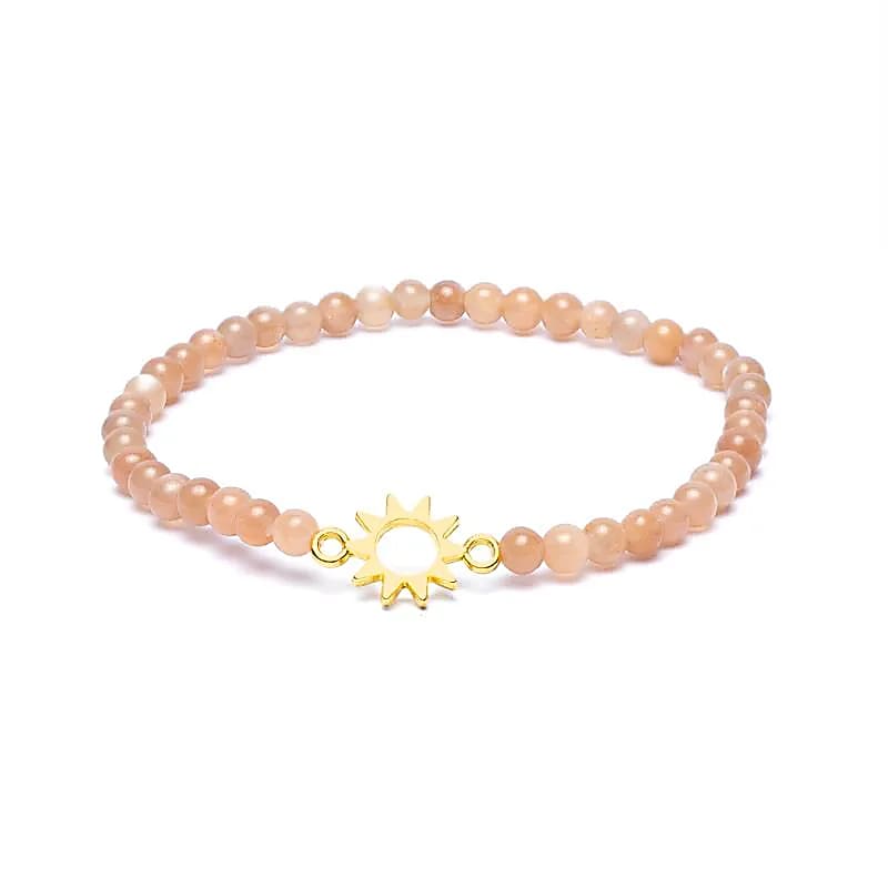 Bracelet pierre de soleil perles -- 4mm