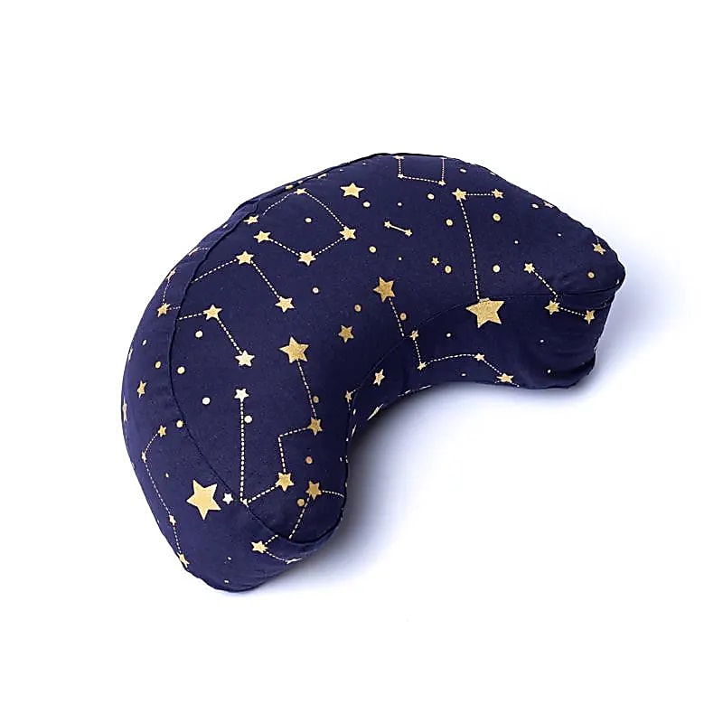 Coussin de méditation croissant ciel étoilé bleu marine