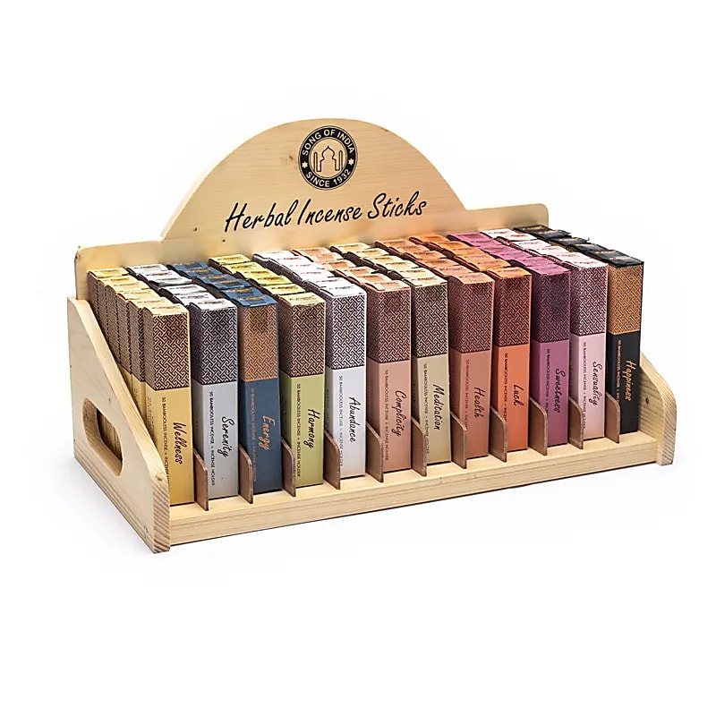 Présentoir Set: encens aux herbes sans bambou + porte-encens