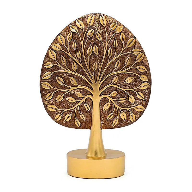 Déco Arbre de Vie couleur or -- 17.5x7.5x25.8 cm