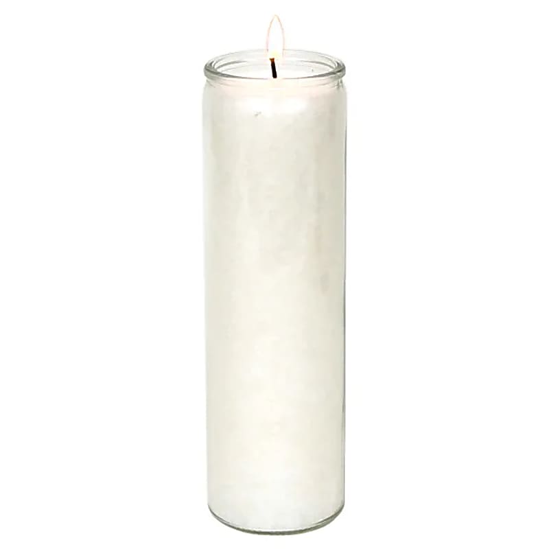 Bougie stéarine blanche non parfumée -- 21x6.5 cm
