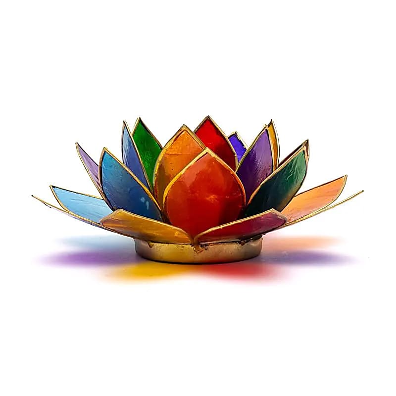 Éclairage Lotus 7 Chakras & or -- 13.5 cm