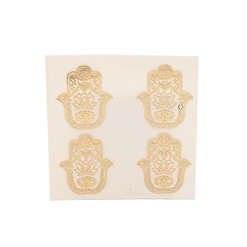 Autocollants en métal dorés, main de Fatima, 3,5 cm