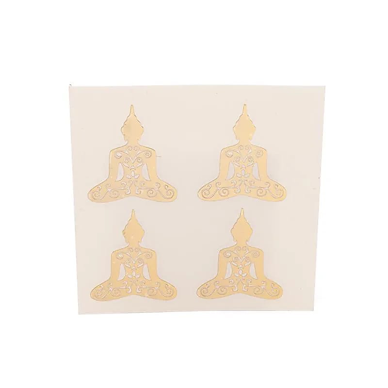 Autocollants en métal Bouddha dorés, -- 3,5 cm