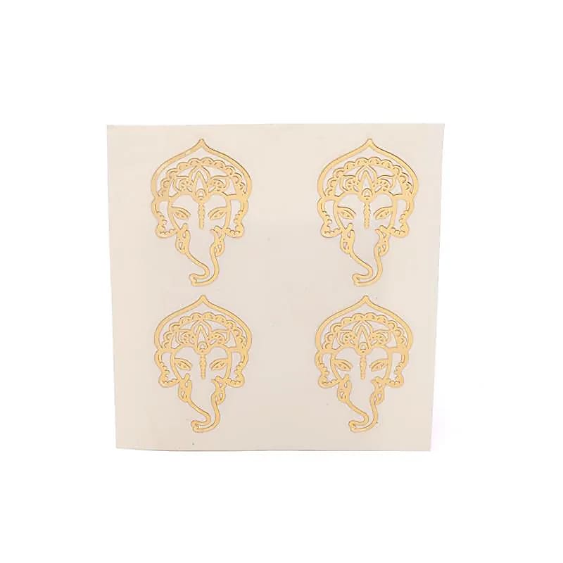 Autocollants Ganesh en métal doré, - 2,5 cm