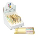 Stylos avec assortiment de pierres en présentoir