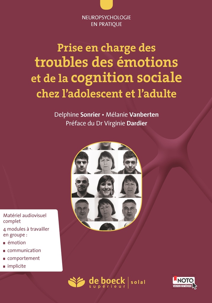 Prise en charge des troubles des émotions et de la cognition sociale chez l'adolescent et l'adulte