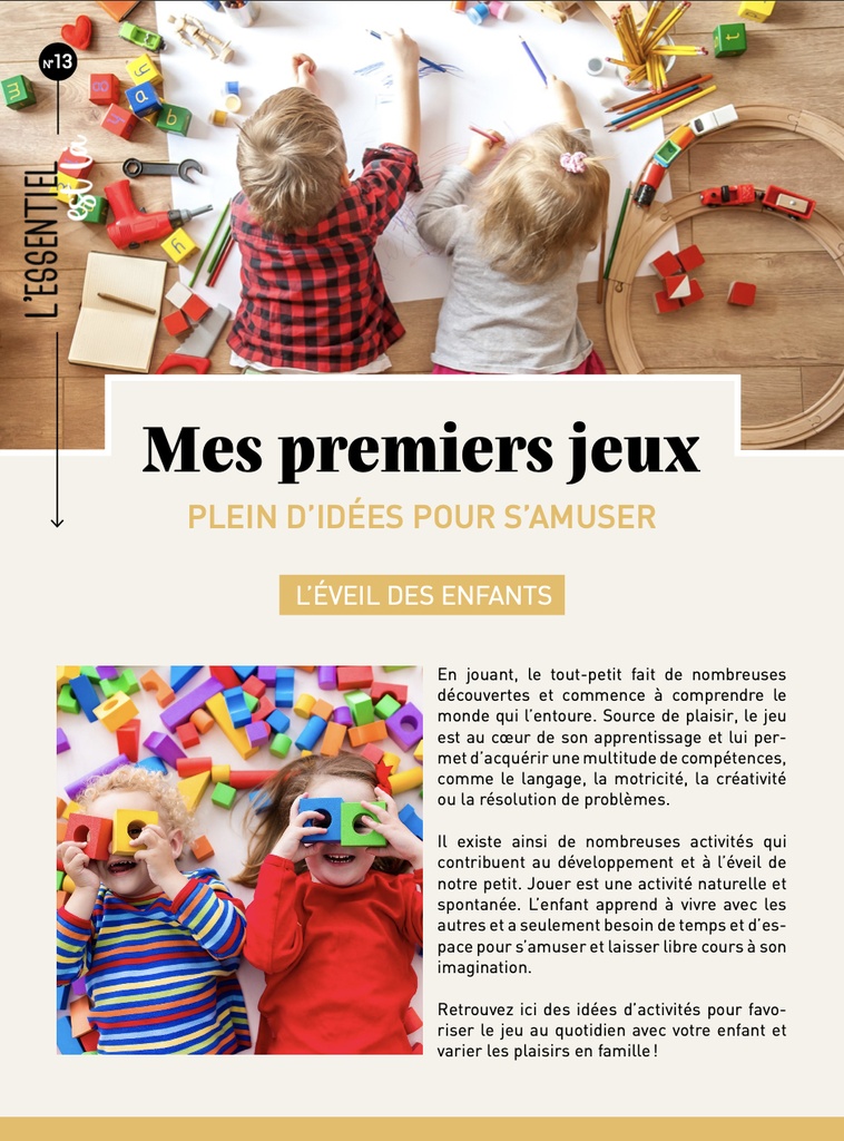 Mes premiers jeux : plein d'idées pour s'amuser