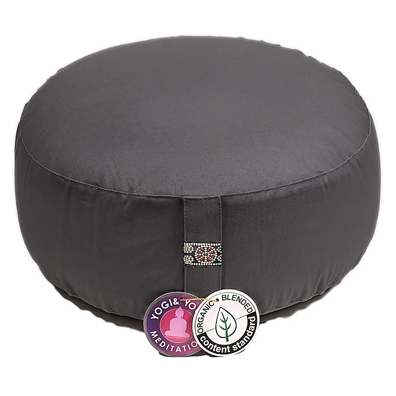 Coussin de méditation Anthracite coton BIO (OCS) -- 33x17 cm