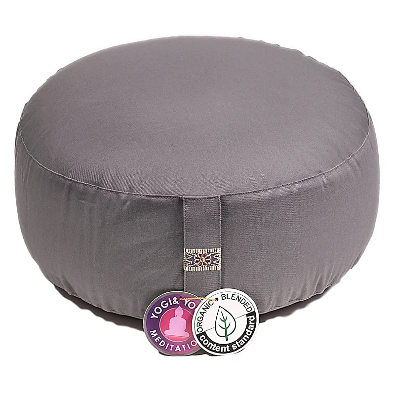 Coussin de méditation Gris coton BIO (OCS) -- 33x17cm;
