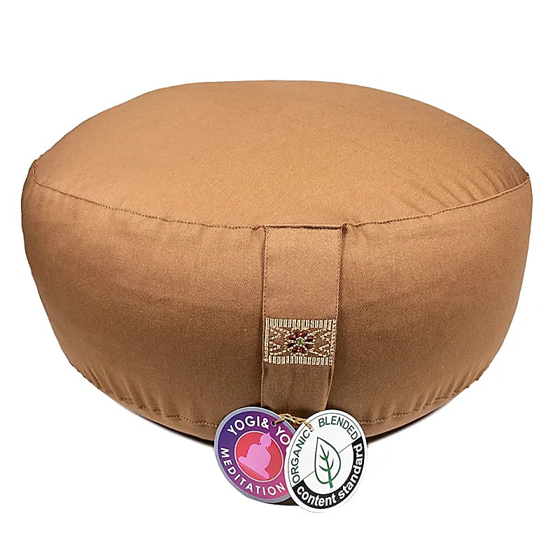 Coussin de méditation Marron coton BIO (OCS) -- 33x17cm