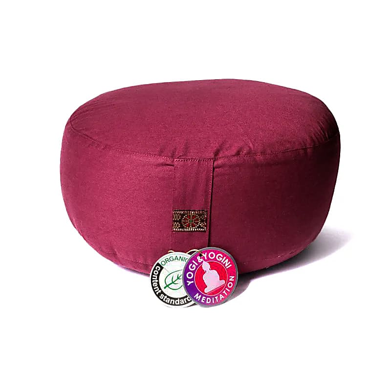 Coussin de méditation aubergine clair coton BIO (OCS)
