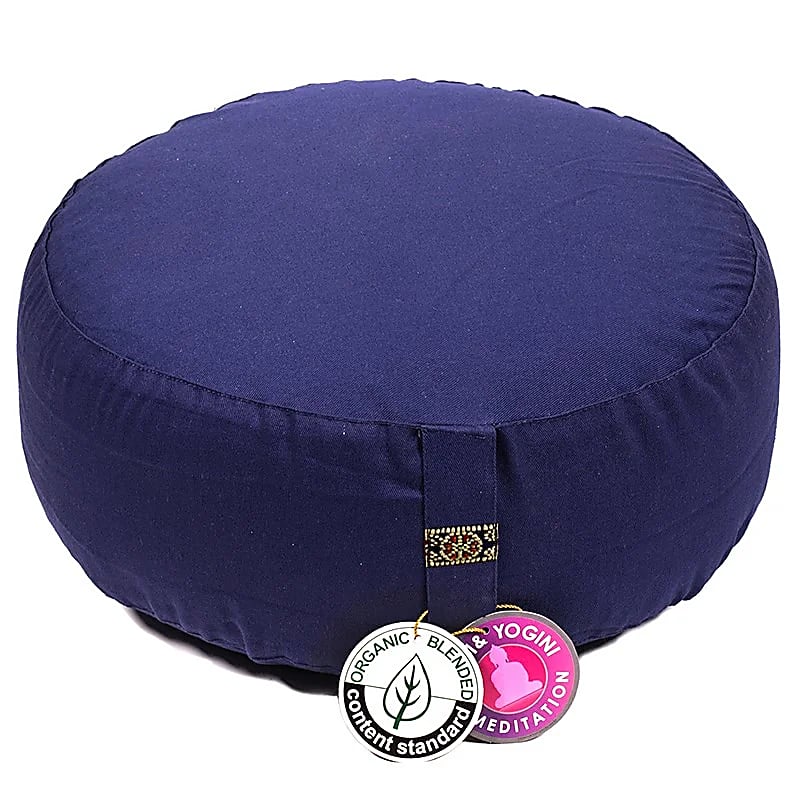 Coussin de méditation Indigo coton BIO (OCS) -- 33x17cm
