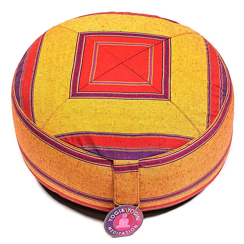 Coussin de méditation motifs rouge/orange -- 33x17 cm