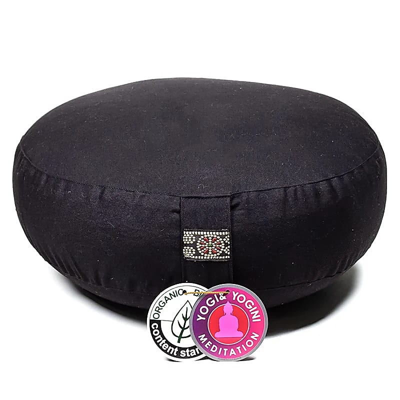 Coussin méditation modèle bas noir coton BIO (OCS) -- 2200 g;