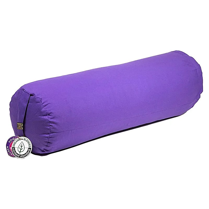 Coussin cylindrique violet coton BIO