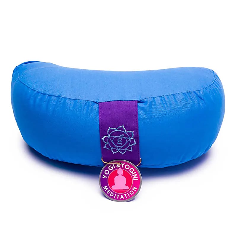 Coussin méditation 1/2 lune 5è Chakra -- ±1008 g; 33x13 cm