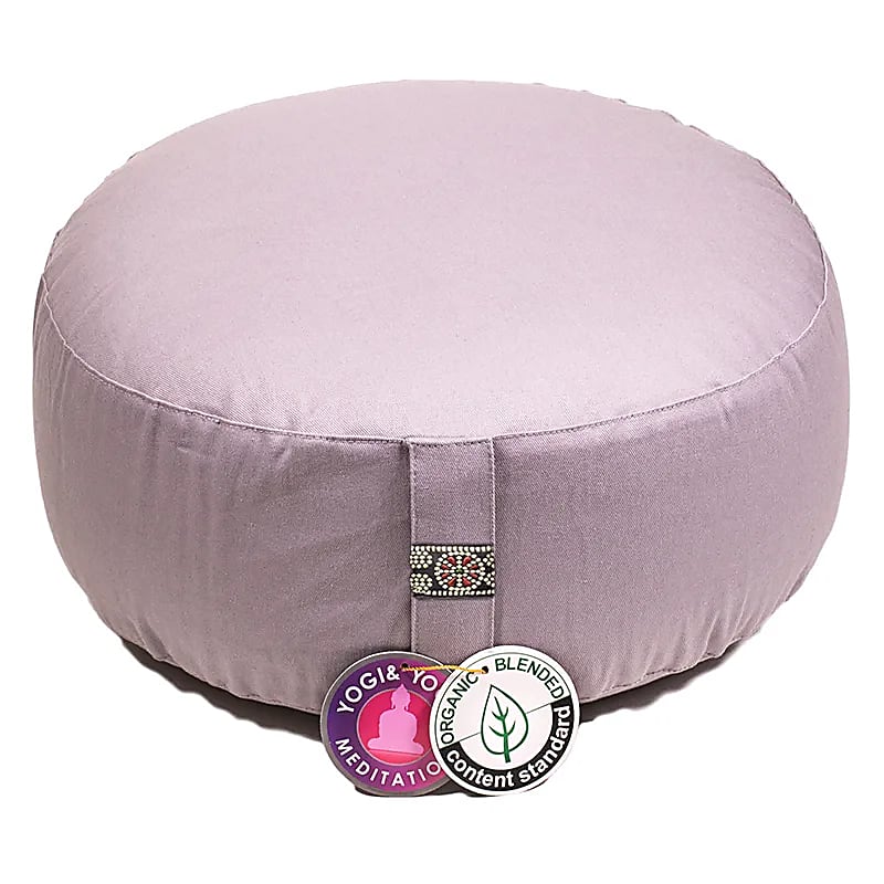 Coussin de méditation taupe coton BIO (OCS) -- 33x17cm