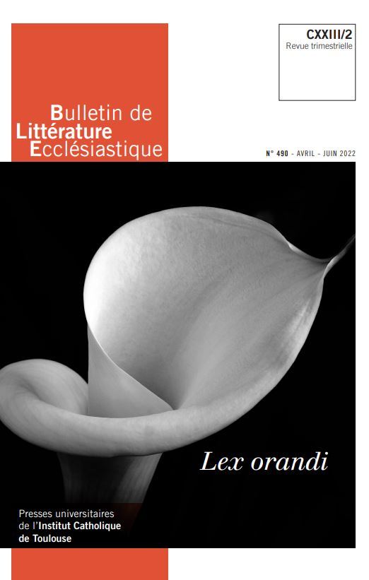 Bulletin de Littérature Ecclésiastique n°490 CXXIII/2