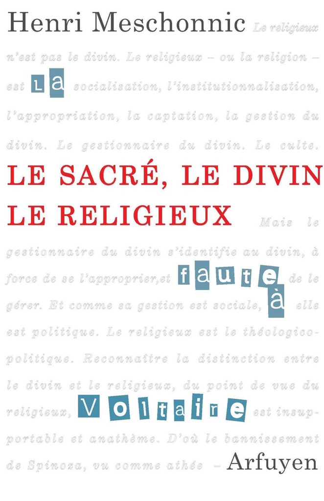 [9782845902282] Le sacré, le divin, le religieux