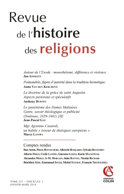 Revue de l'histoire des religions - Tome 231 (1/2014) Varia