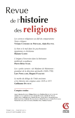 Revue de l'histoire des religions (3/2016) Varia